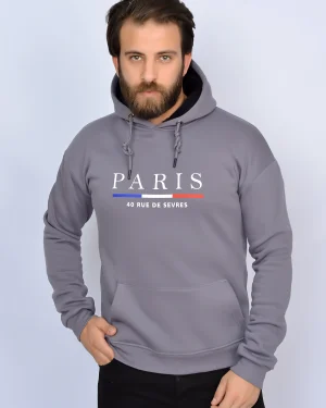 gray paris hoodie